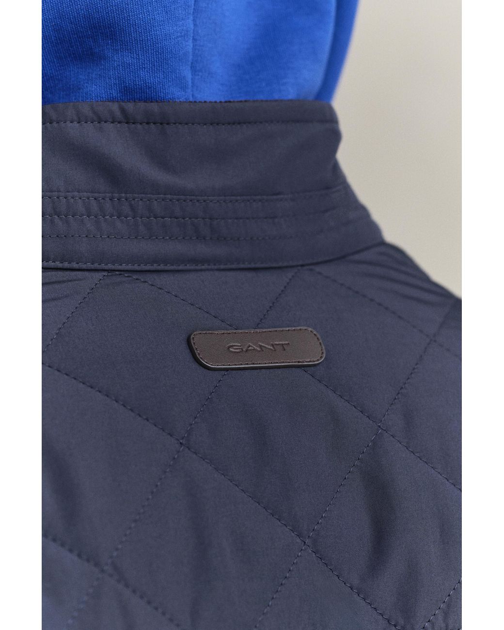 Gant Blue Quilted Mid Jacket Evening for men