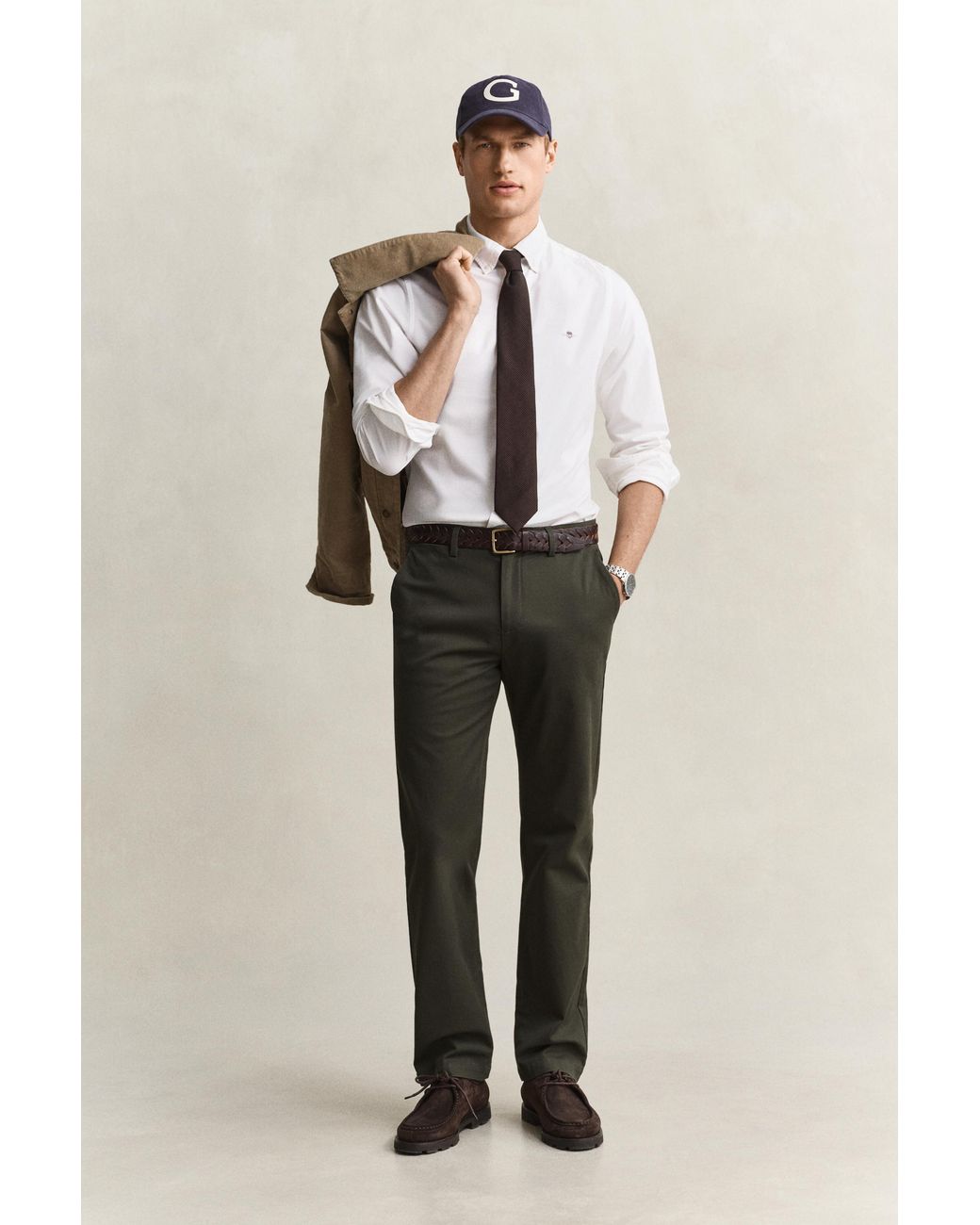 Gant Black Regular Smart Chinos Dark Moss for men