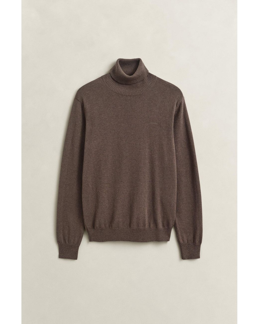Gant Blue Cotton Wool Turtleneck Sweater Melange for men
