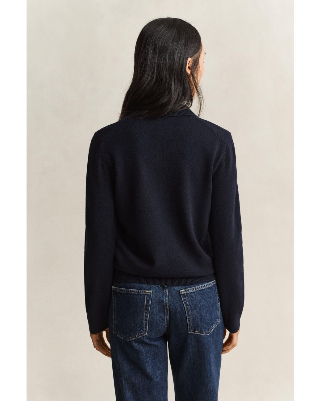 Gant Blue Lambswool Rugger Sweater Evening