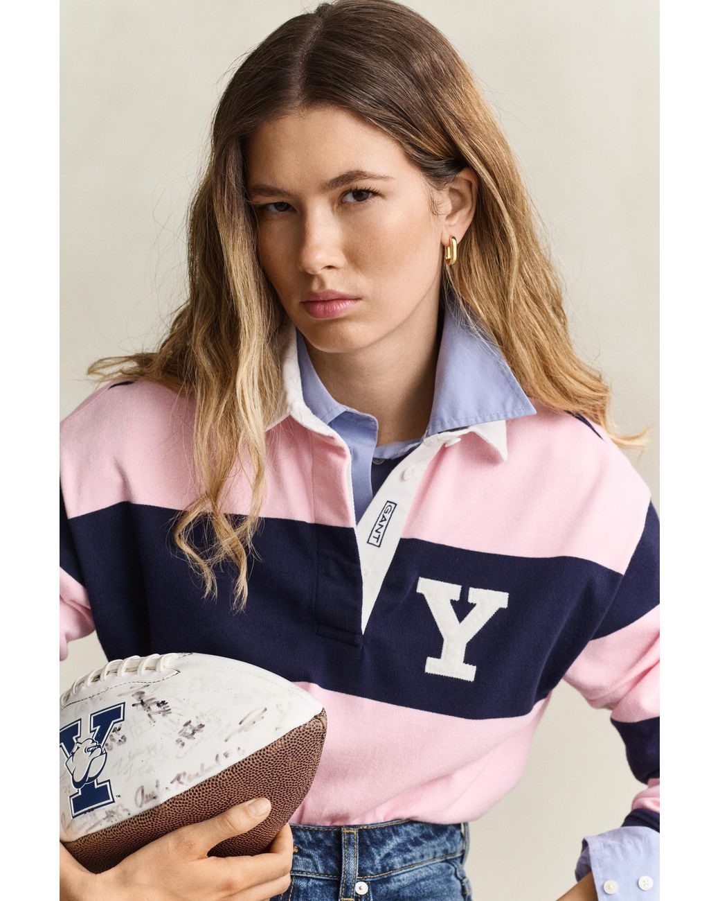 Gant Blue X Yale Barstripe Heavy Rugger Classic