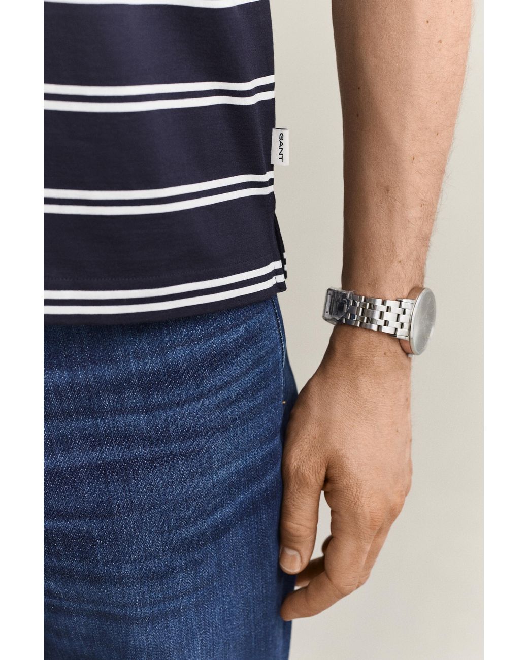 Gant Blue Striped Pima Cotton Polo Shirt Evening for men