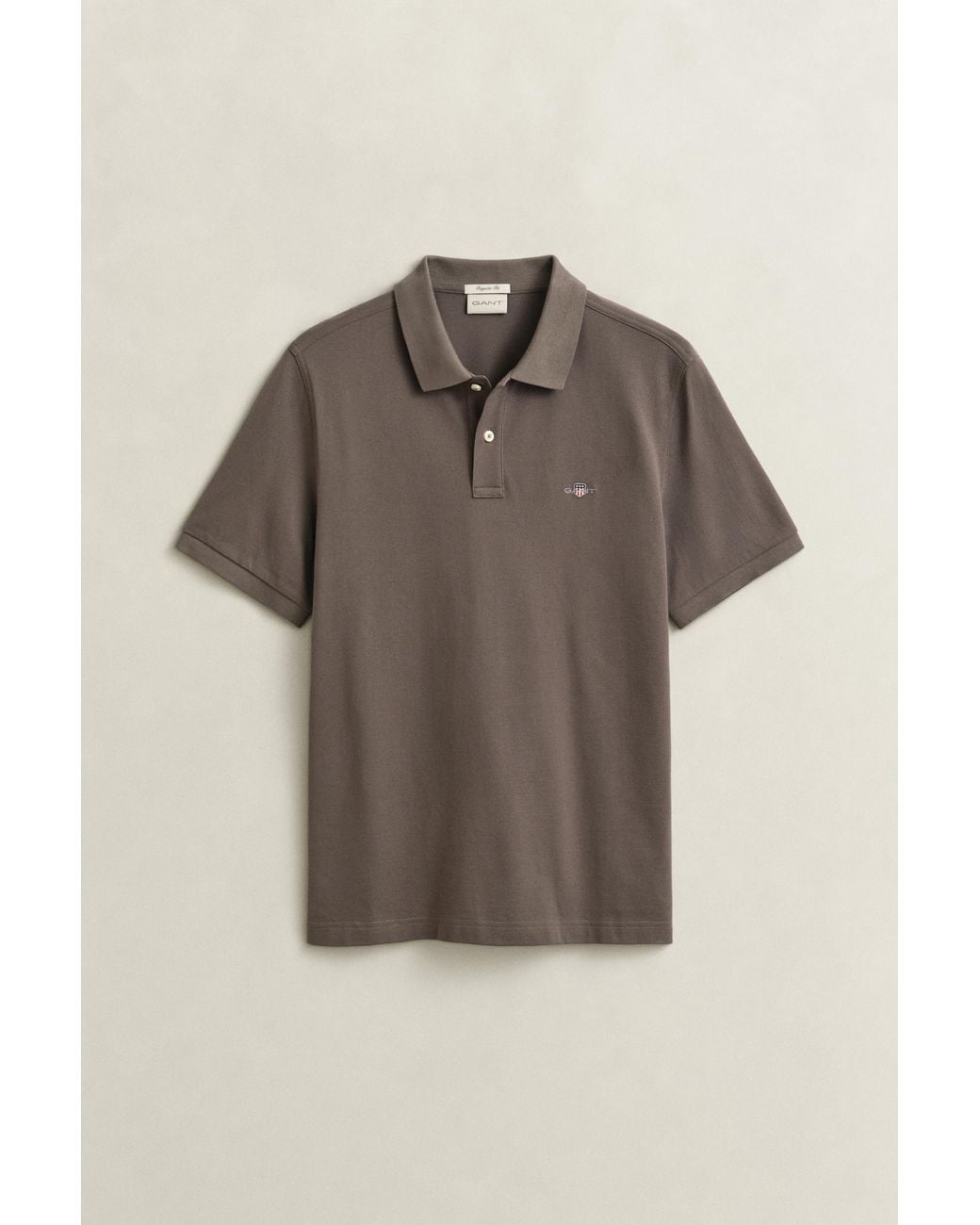 Gant Brown Classic Regular Polo Shirt for men