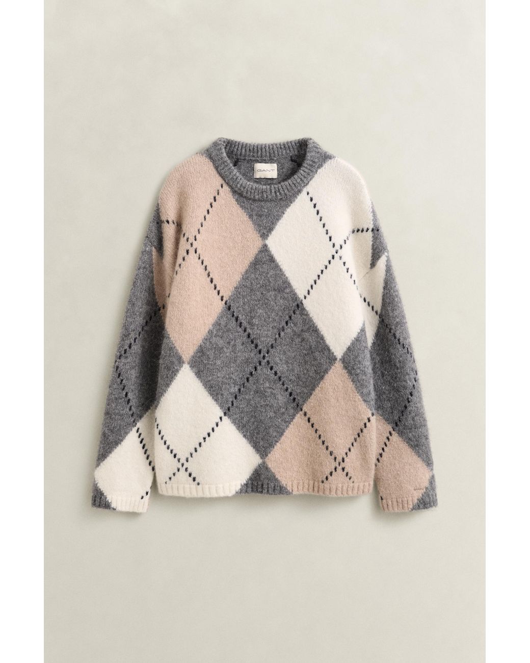 Gant Multicolor Alpaca Wool Blend Argyle Sweater