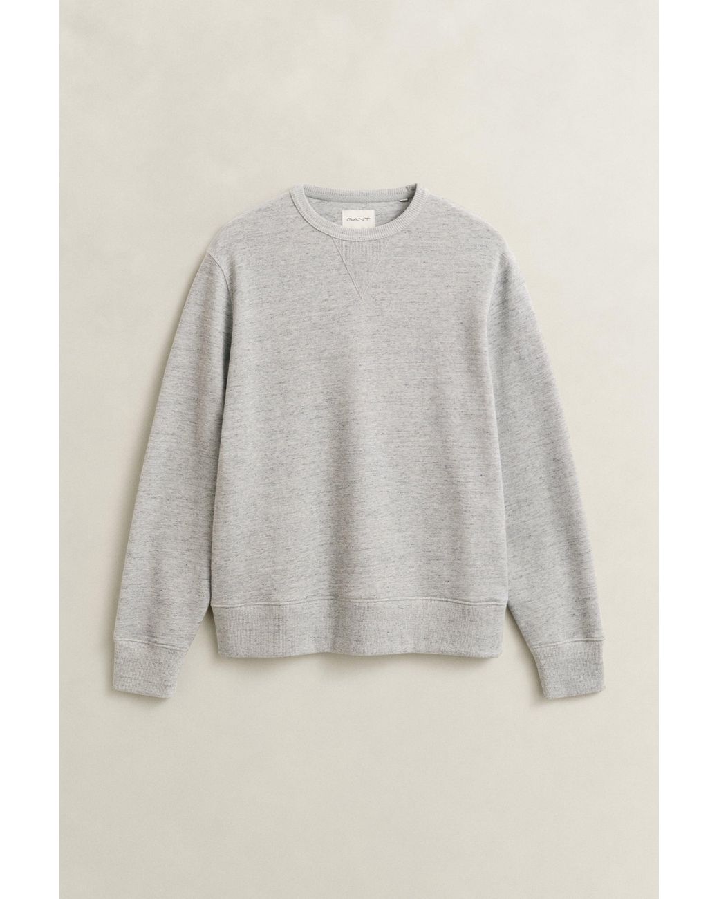 Gant Gray Heather Crew Neck Sweatshirt Melange for men