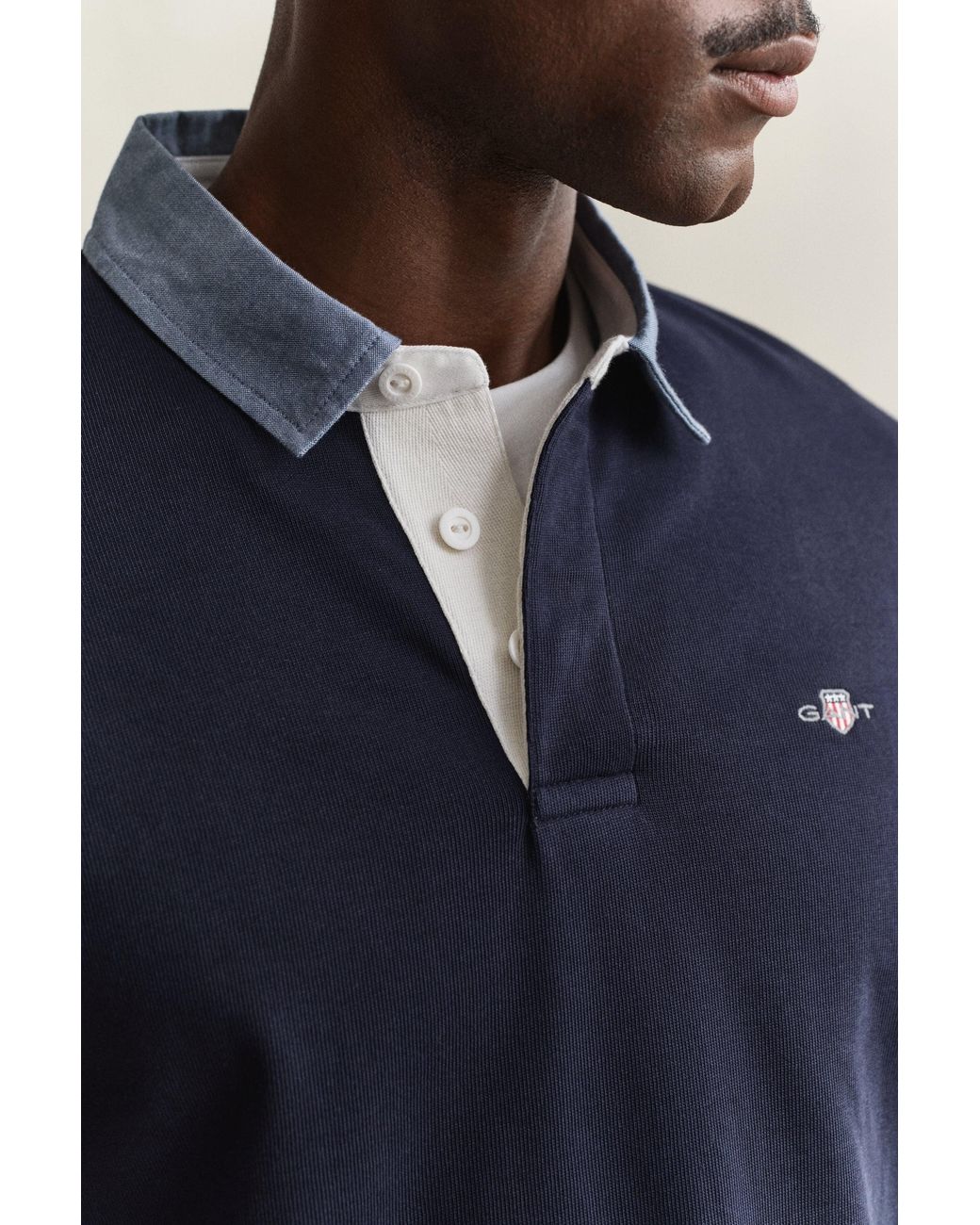 Gant Blue Chambray Collar Heavy Rugger for men