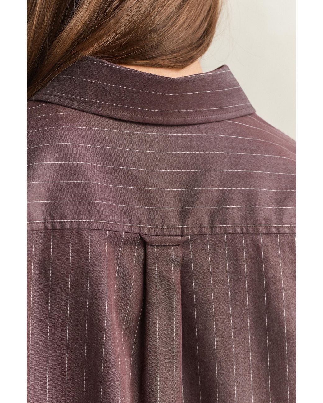 Gant Brown Relaxed Striped Poplin Shirt Deep