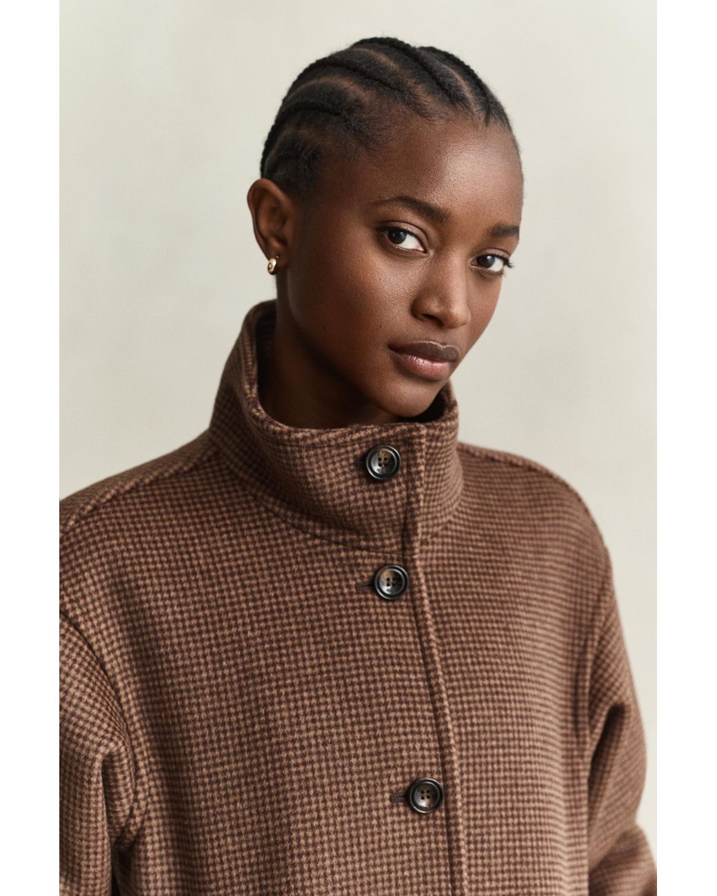 Gant Brown Checked Wool Blend Jacket Deep