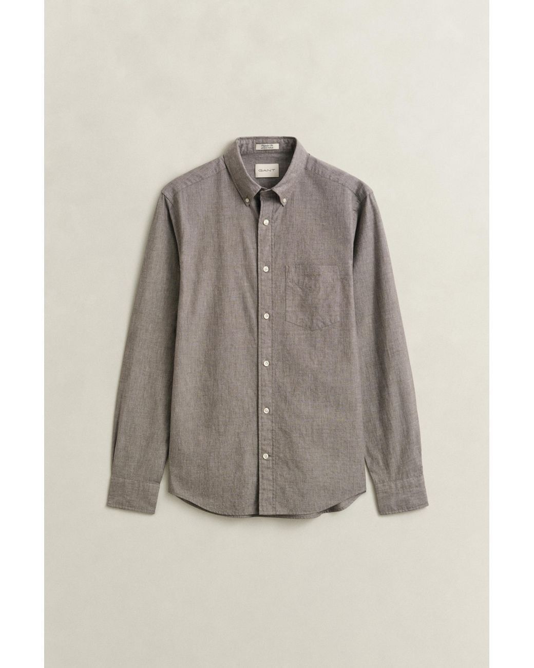 Gant Gray Mélange Archive Poplin Shirt Melange for men