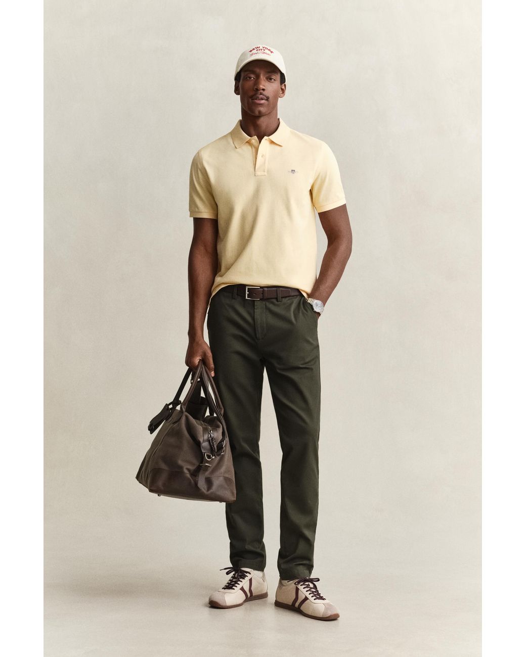 Gant Green Slim Smart Chinos Dark Moss for men