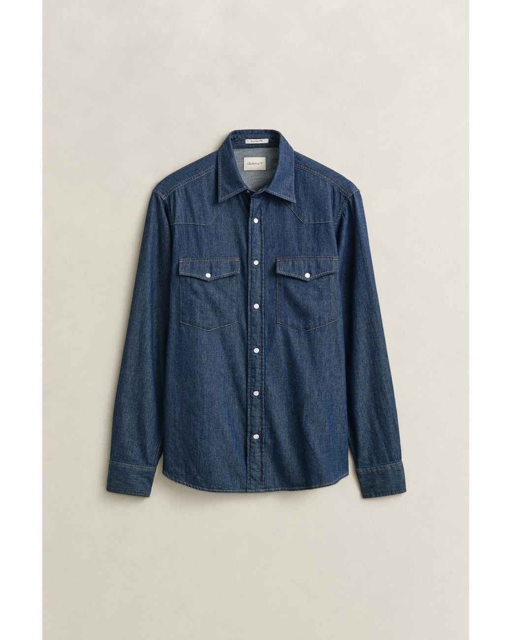 Gant Blue Denim Rodeo Shirt Dark for men