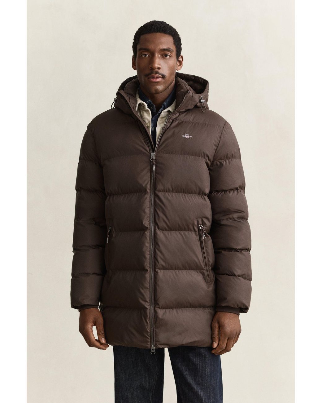 Gant Brown Active Cloud Mid Length Jacket for men