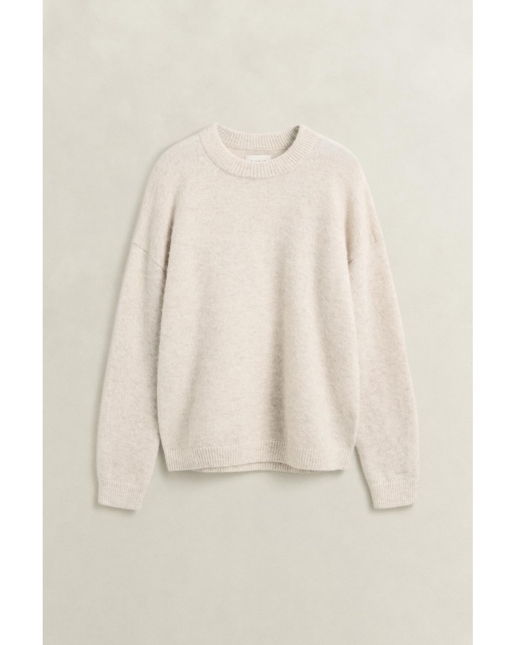 Gant Natural Alpaca Wool Blend Sweater Light Melange
