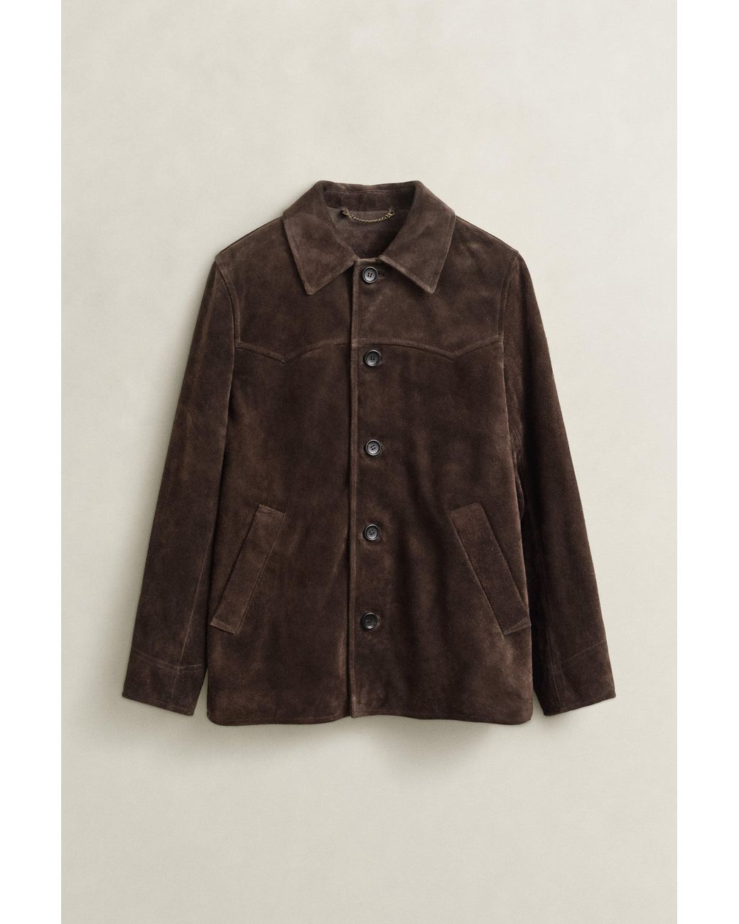 Gant Blue Suede Mid Length Jacket for men