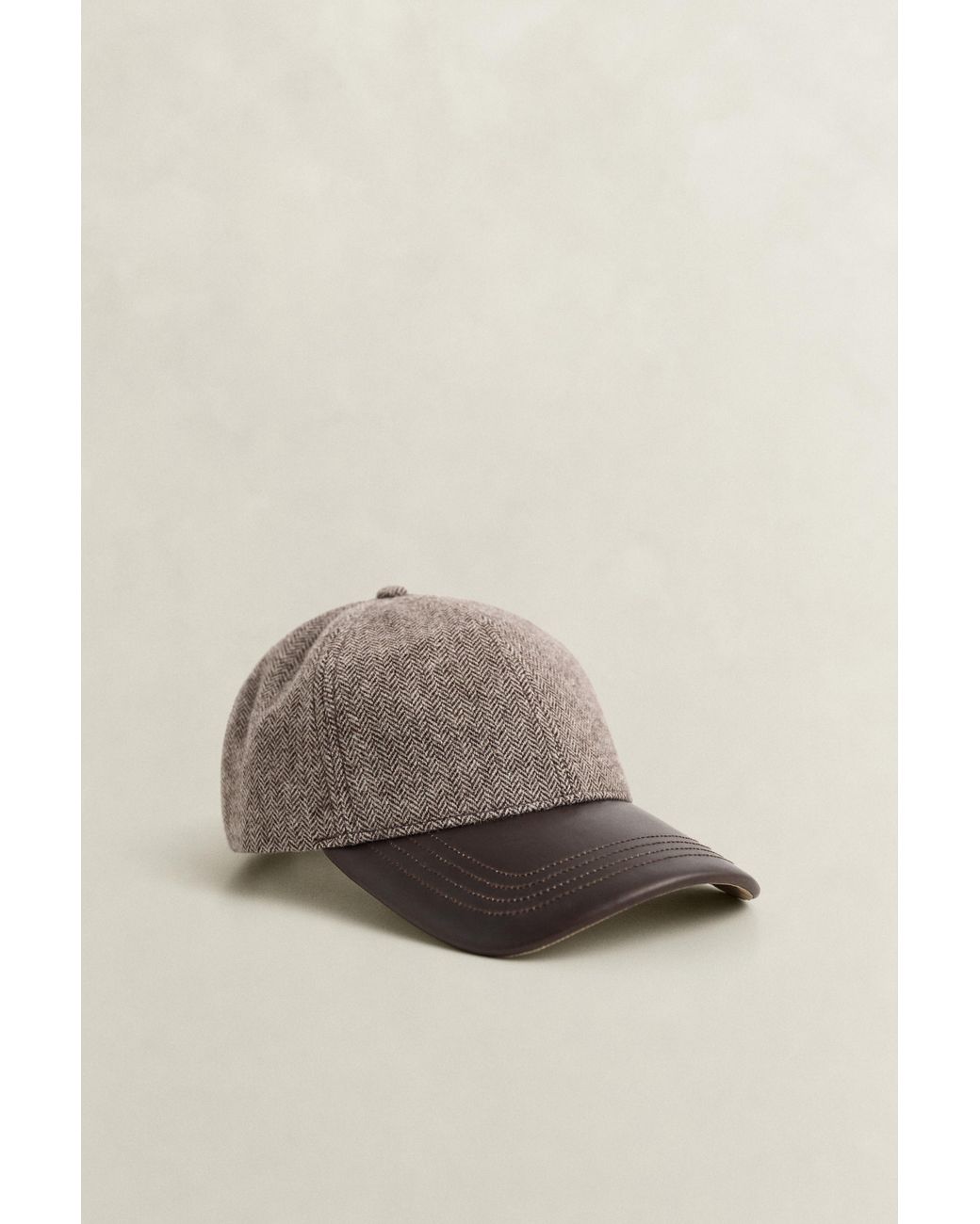 Gant Multicolor Leather Visor Wool Blend Cap for men