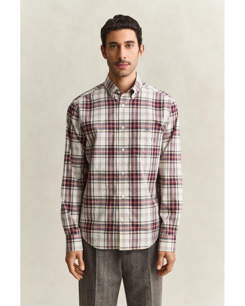 Gant Natural Checked Poplin Shirt for men