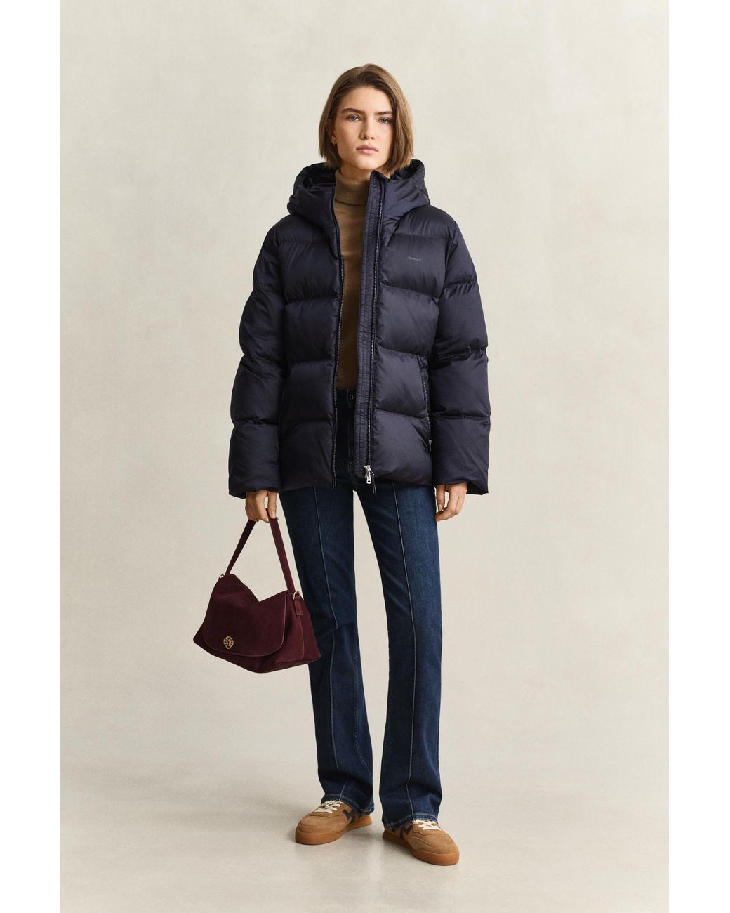 Gant Blue Mid Padded Jacket Evening