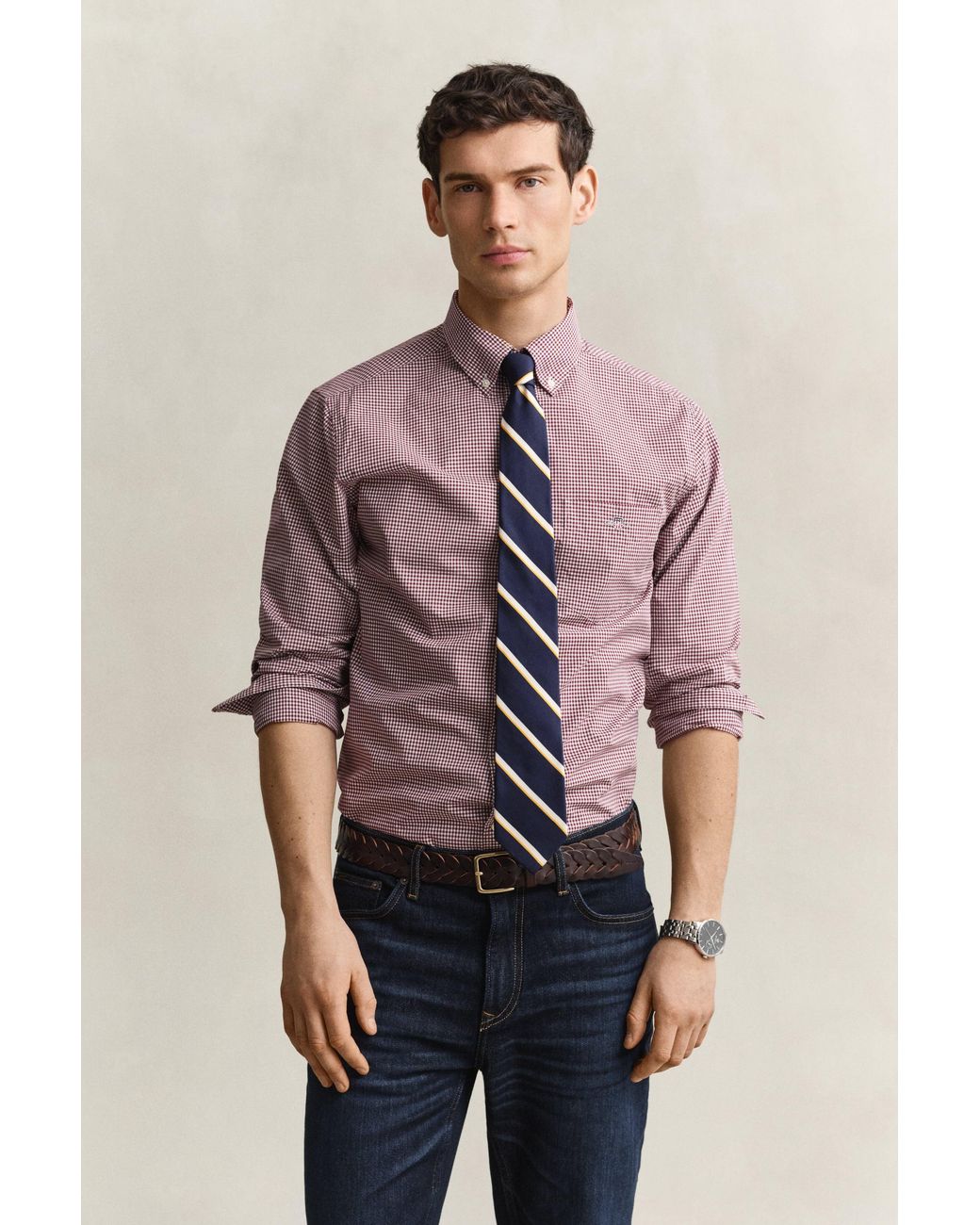 Gant Multicolor Gingham Classic Poplin Shirt for men