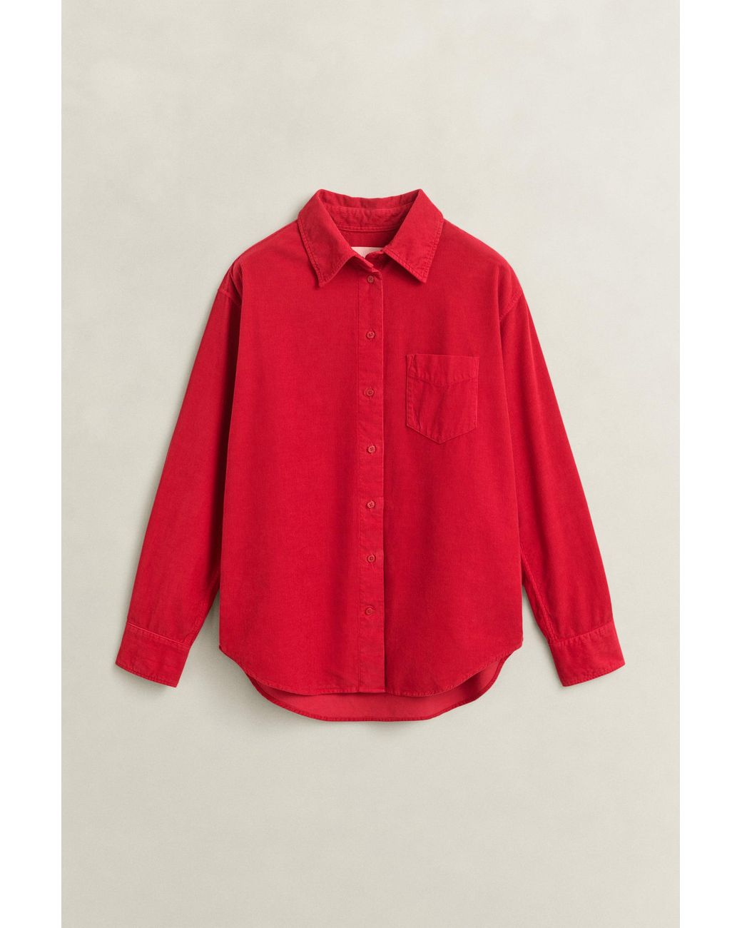 Gant Red Relaxed Corduroy Shirt Ruby