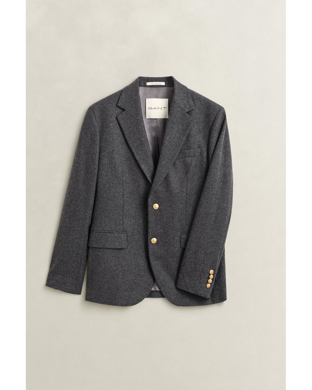 Gant Blue Classic Flannel Wool Club Blazer for men