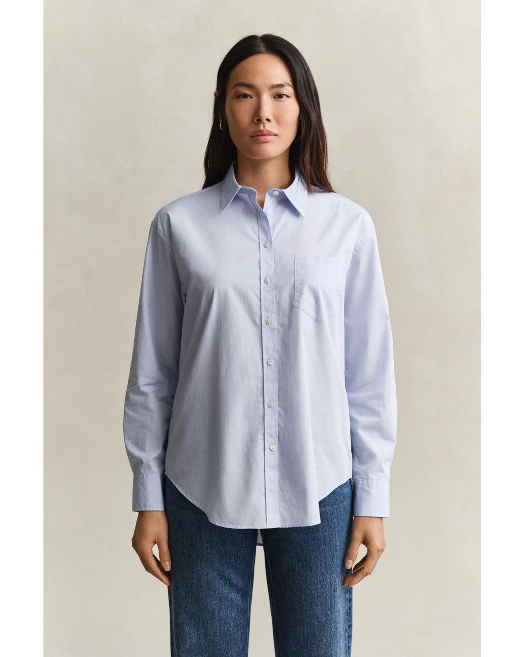 Gant Blue Relaxed Fit Classic Poplin Shirt
