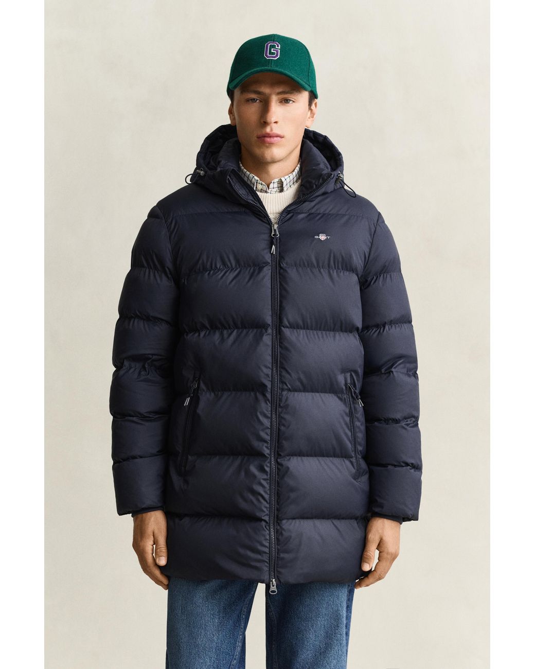 Gant Blue Active Cloud Mid Length Jacket Evening for men