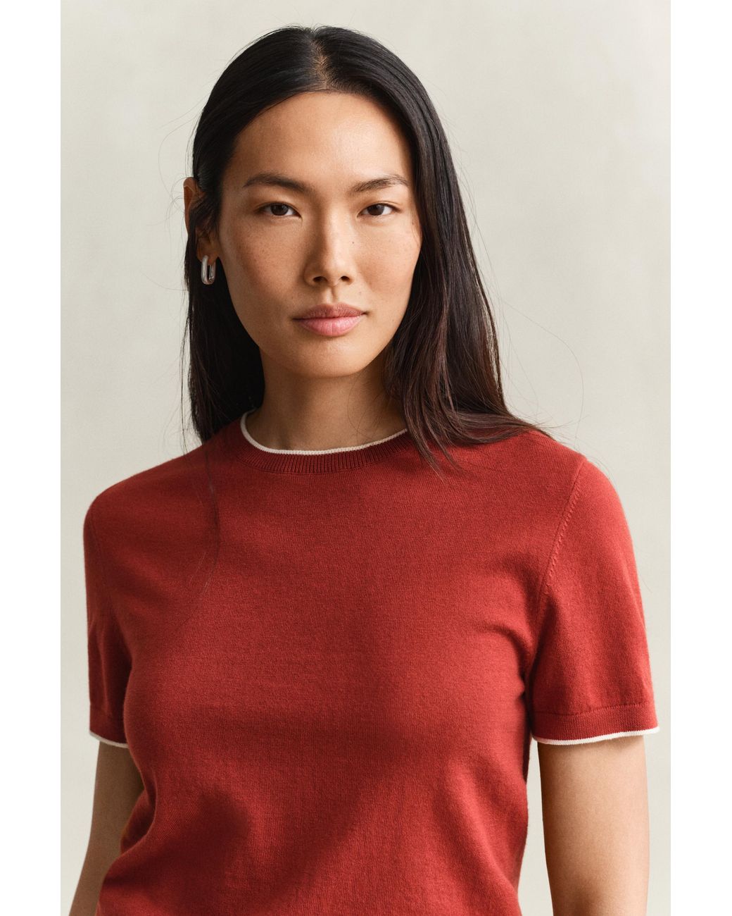 Gant Red Short Sleeve Sweater