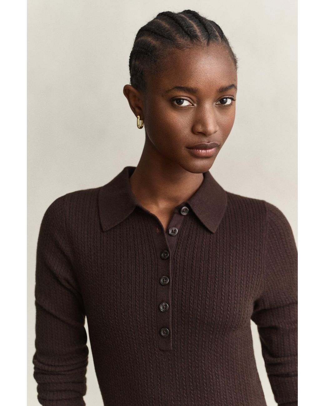 Gant Natural Cable Knit Dress Deep