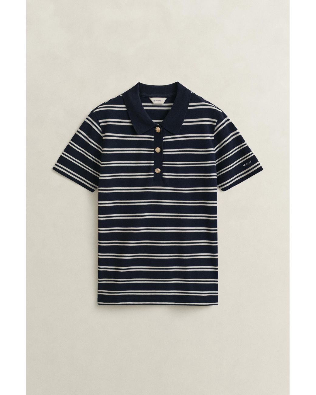 Gant Blue Striped Piqué Polo Top Evening