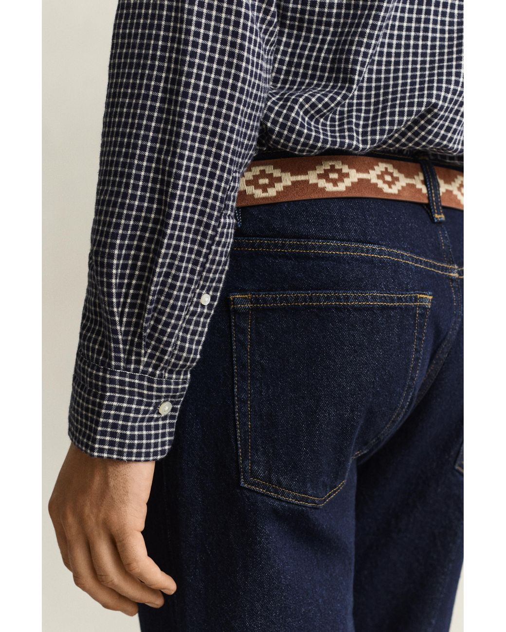 Gant Gray Checked Windblown Flannel Shirt Evening for men