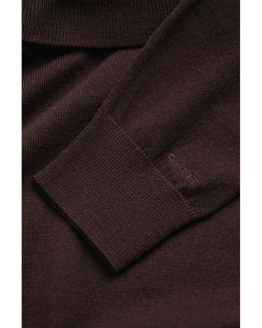 Gant Brown Extra Fine Merino Wool Turtleneck Sweater Deep