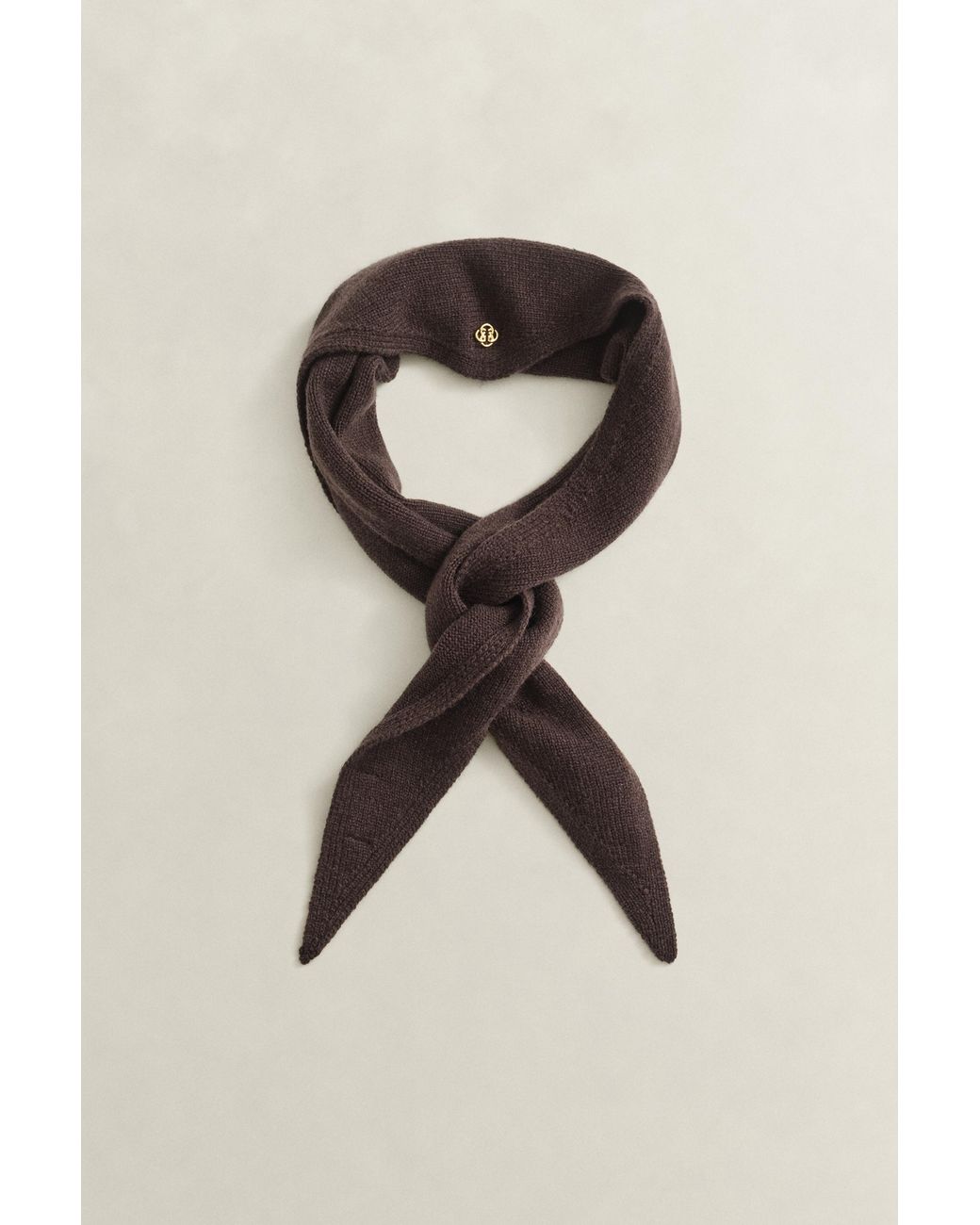 Gant Brown Wool Cashmere Triangle Scarf Deep