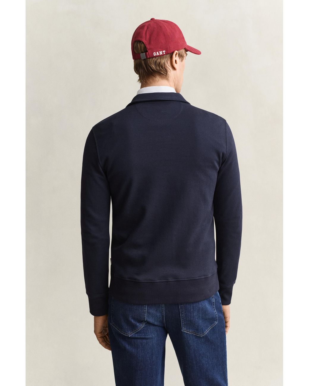 Gant Blue Half-Zip Sweatshirt Evening for men