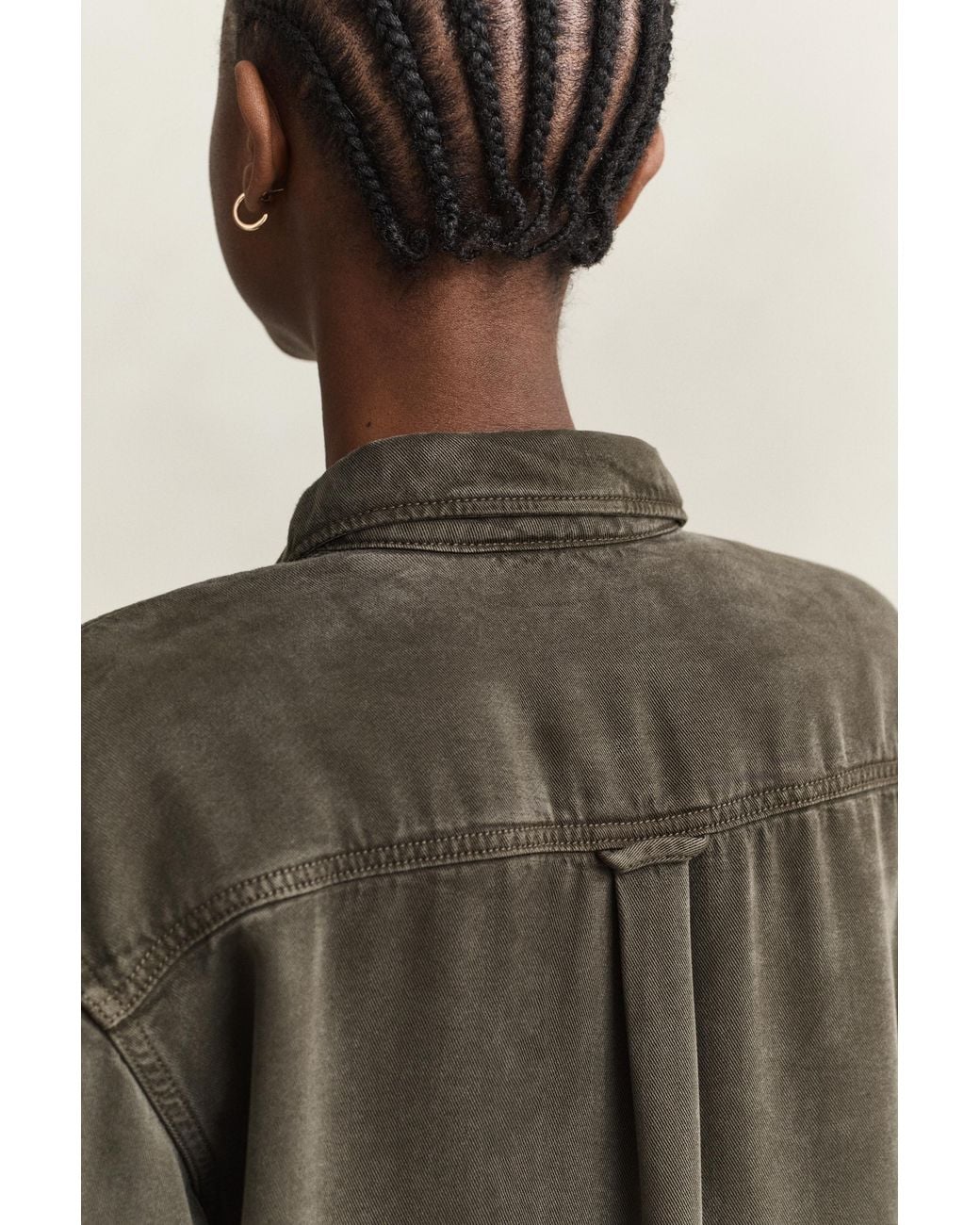 Gant Green Denim Twill Ranger Shirt Dark Moss