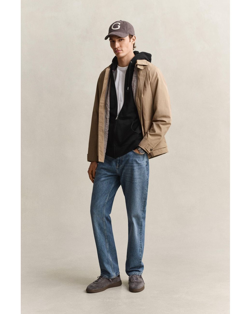 Gant Black Shield Zip Hoodie for men