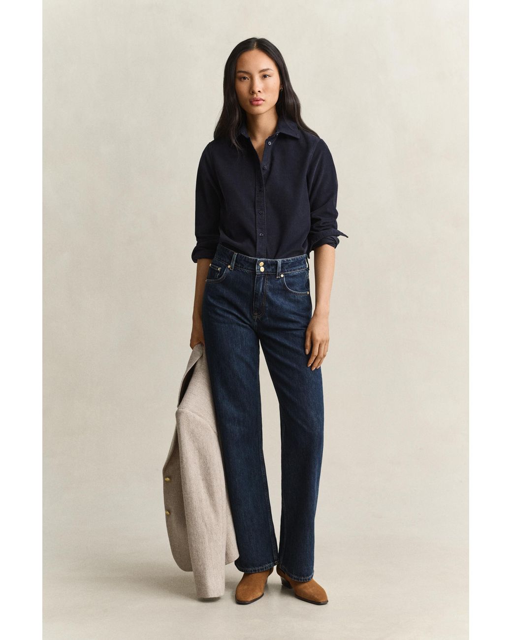Gant Blue Regular Corduroy Shirt Evening