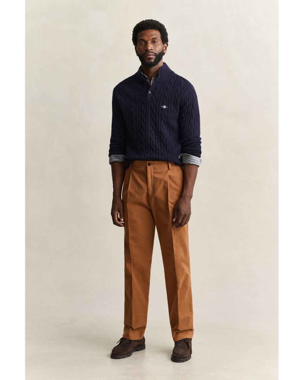 Gant Blue Moleskin Suit Pants for men