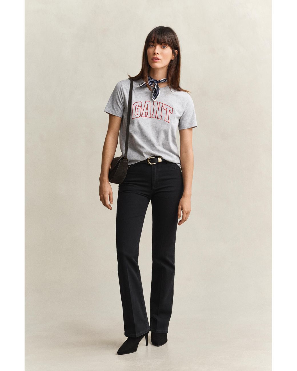 Gant Gray Graphic T-Shirt Melange
