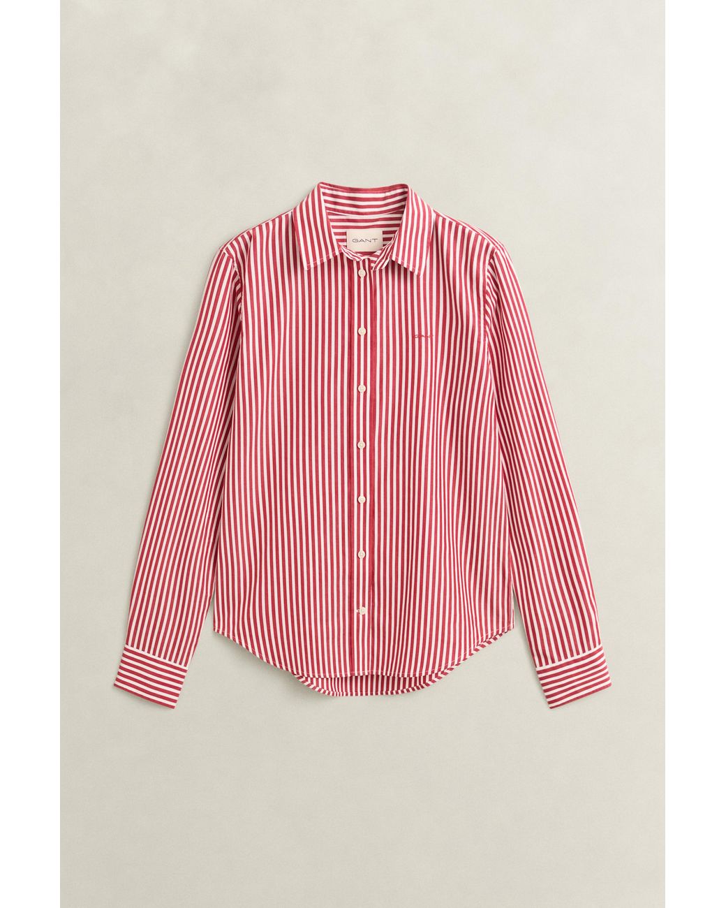 Gant Pink Classic Regular Striped Poplin Shirt Ruby