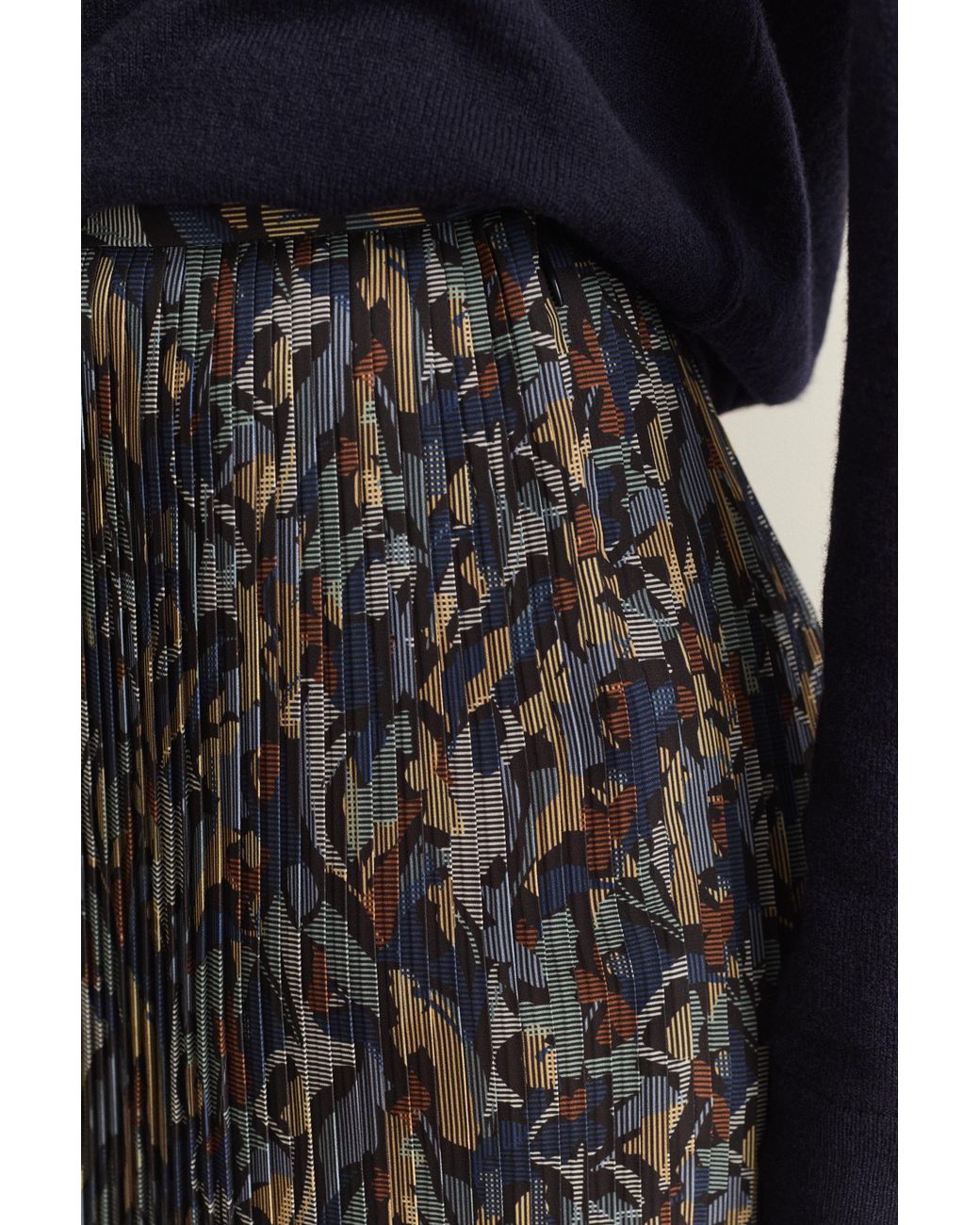 Gant Blue Printed Pleated Skirt Evening