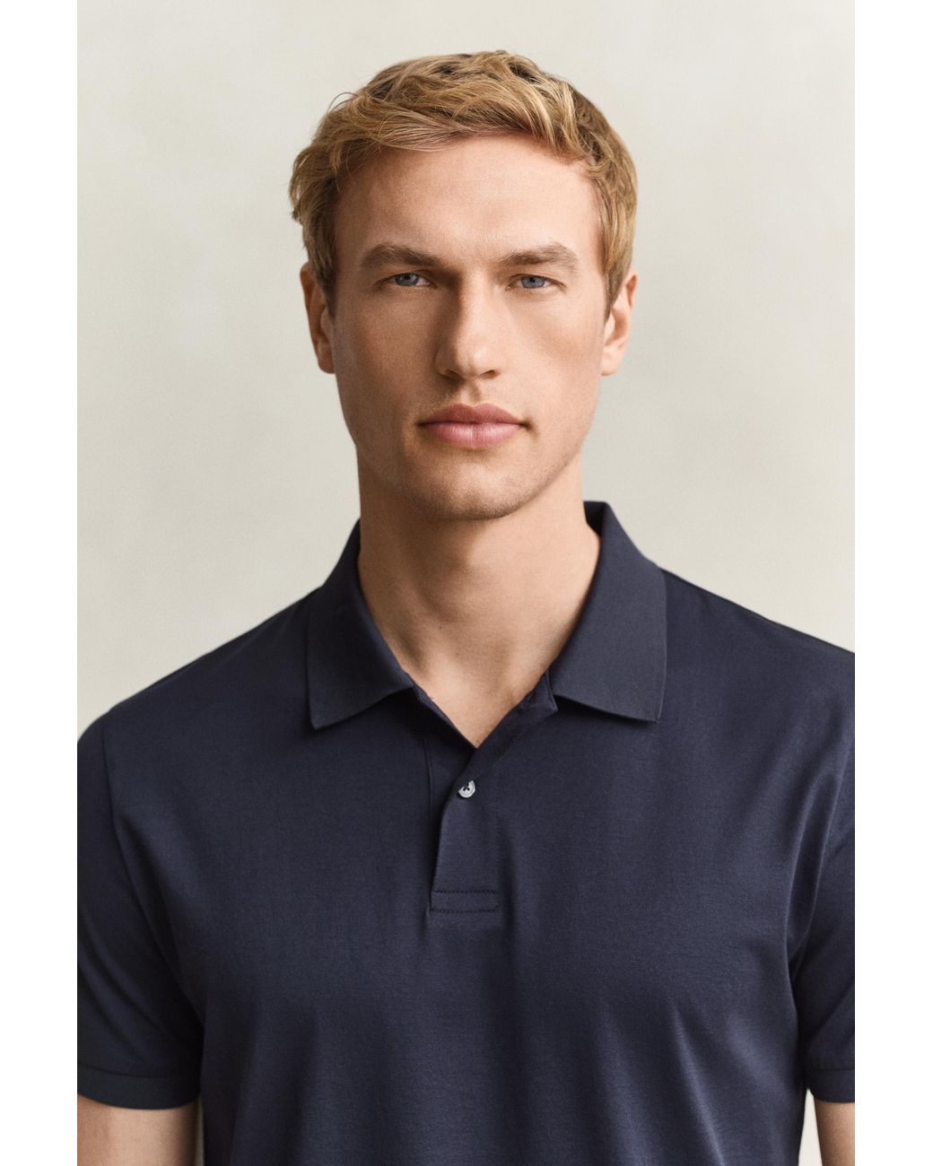 Gant Blue Pima Cotton Polo Shirt Evening for men