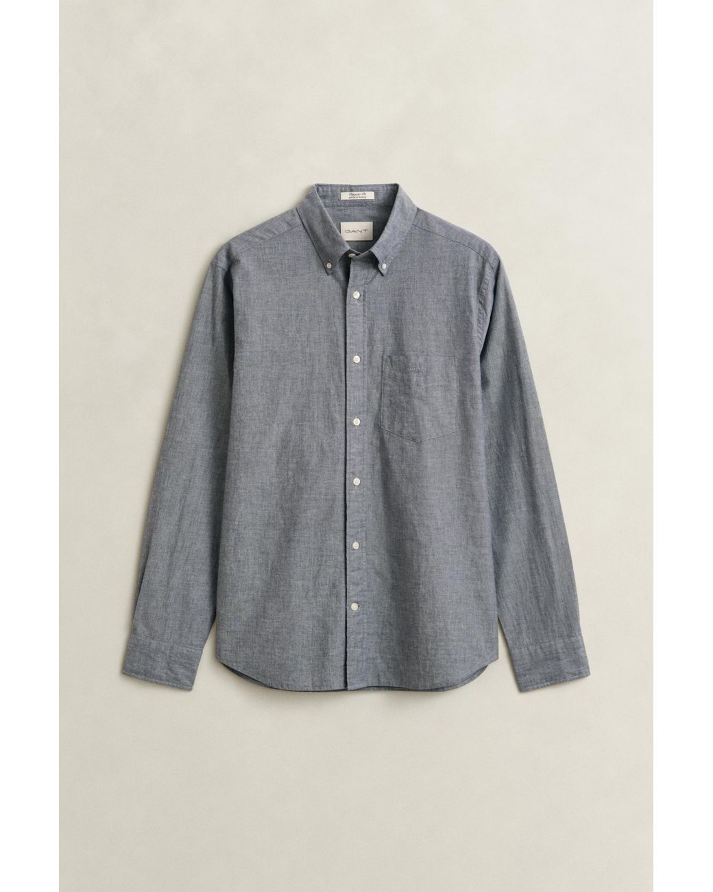 Gant Blue Mélange Archive Poplin Shirt Dark Melange for men