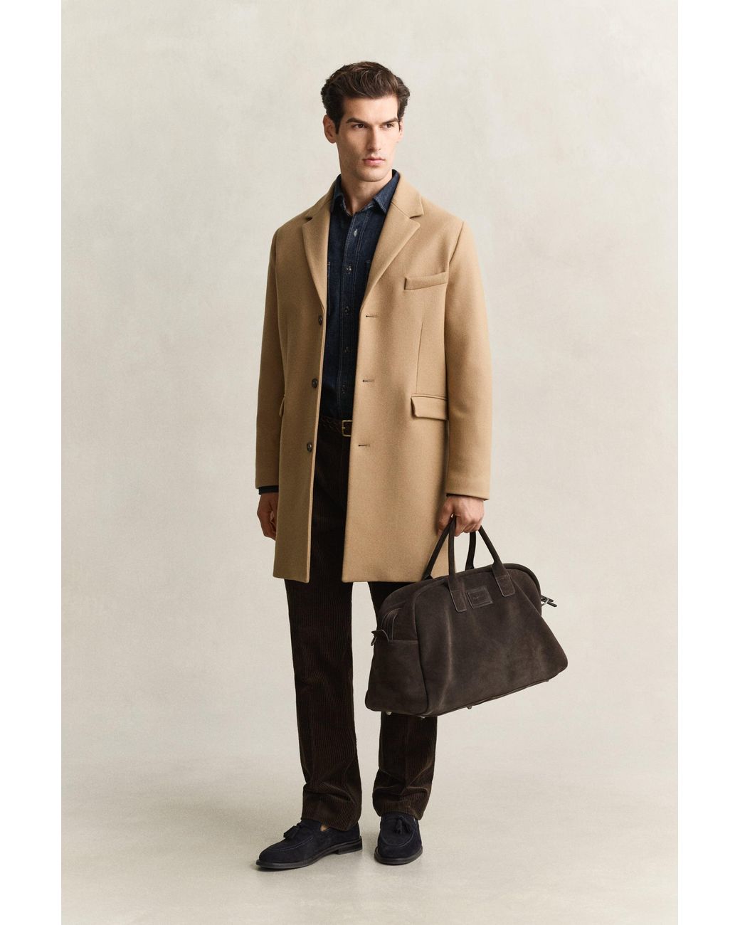 Gant Natural Wool Coat Light Taupe for men