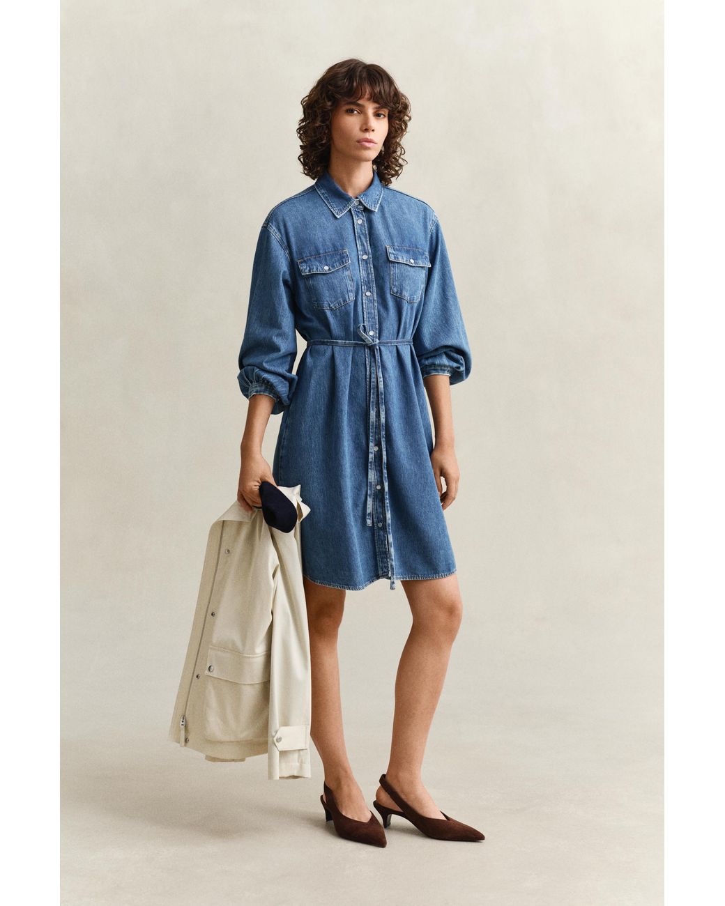 Gant Blue Denim Shirt Dress Mid Archive