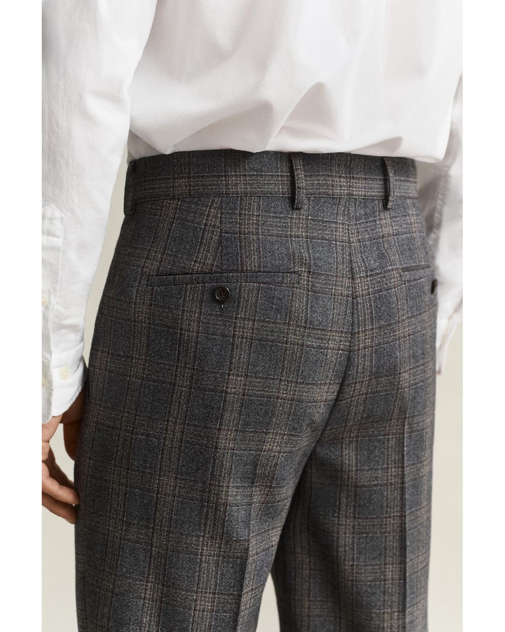Gant Black Clen Check Suit Pants for men