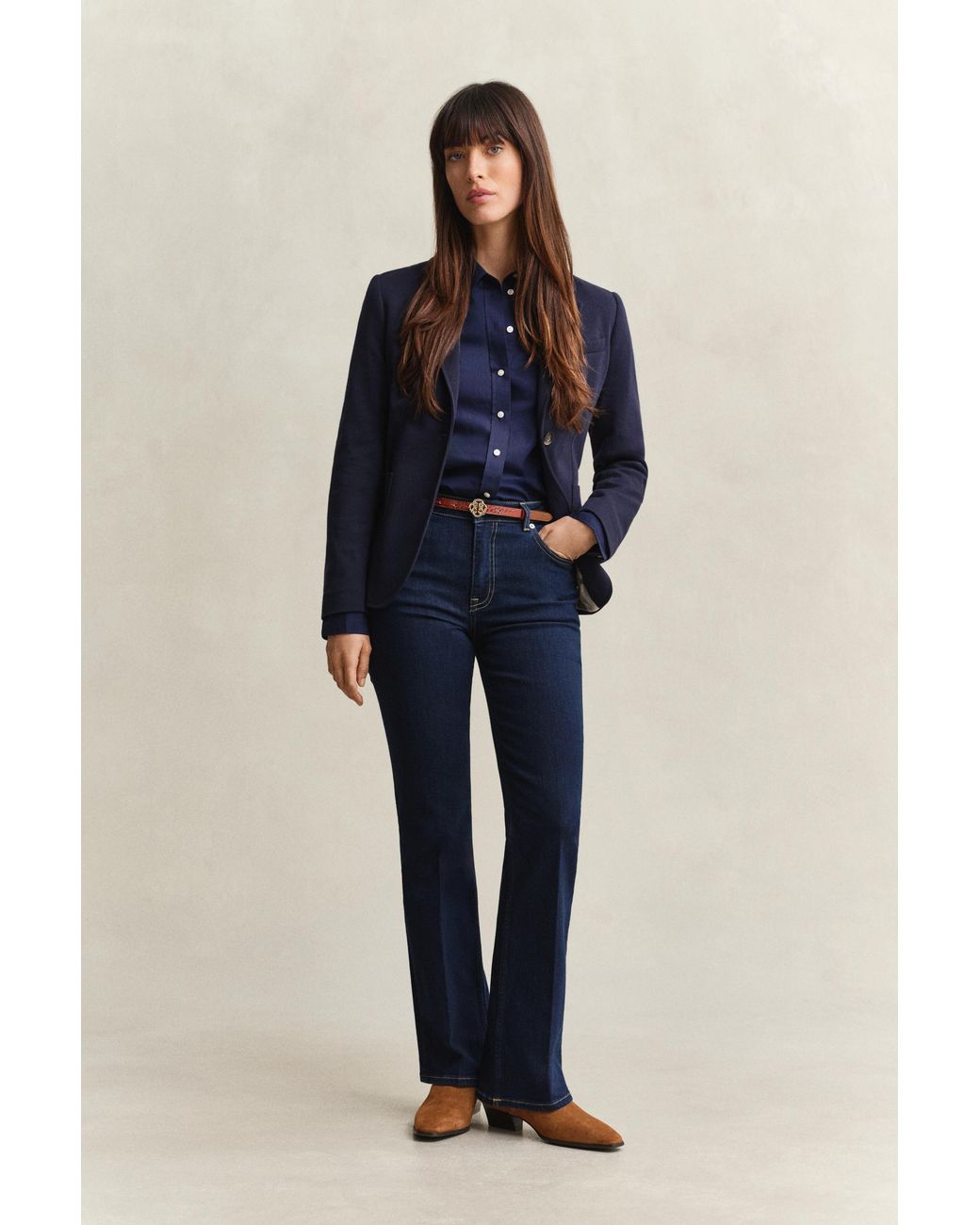 Gant Blue Slim Flared Stretch Jeans Dark