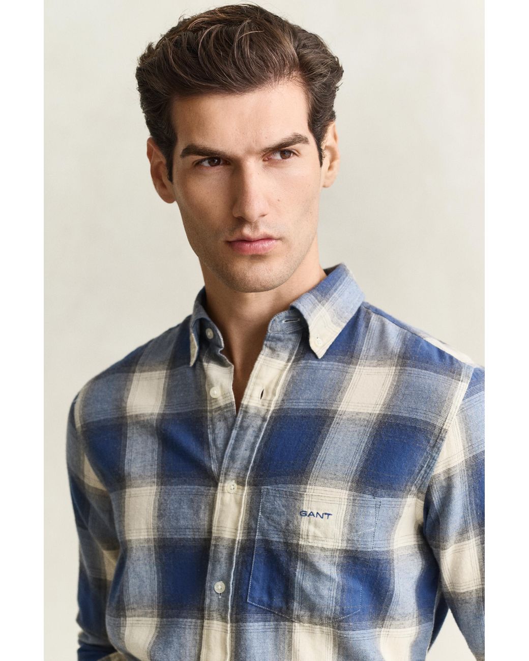 Gant Blue Checked Windblown Flannel Shirt for men