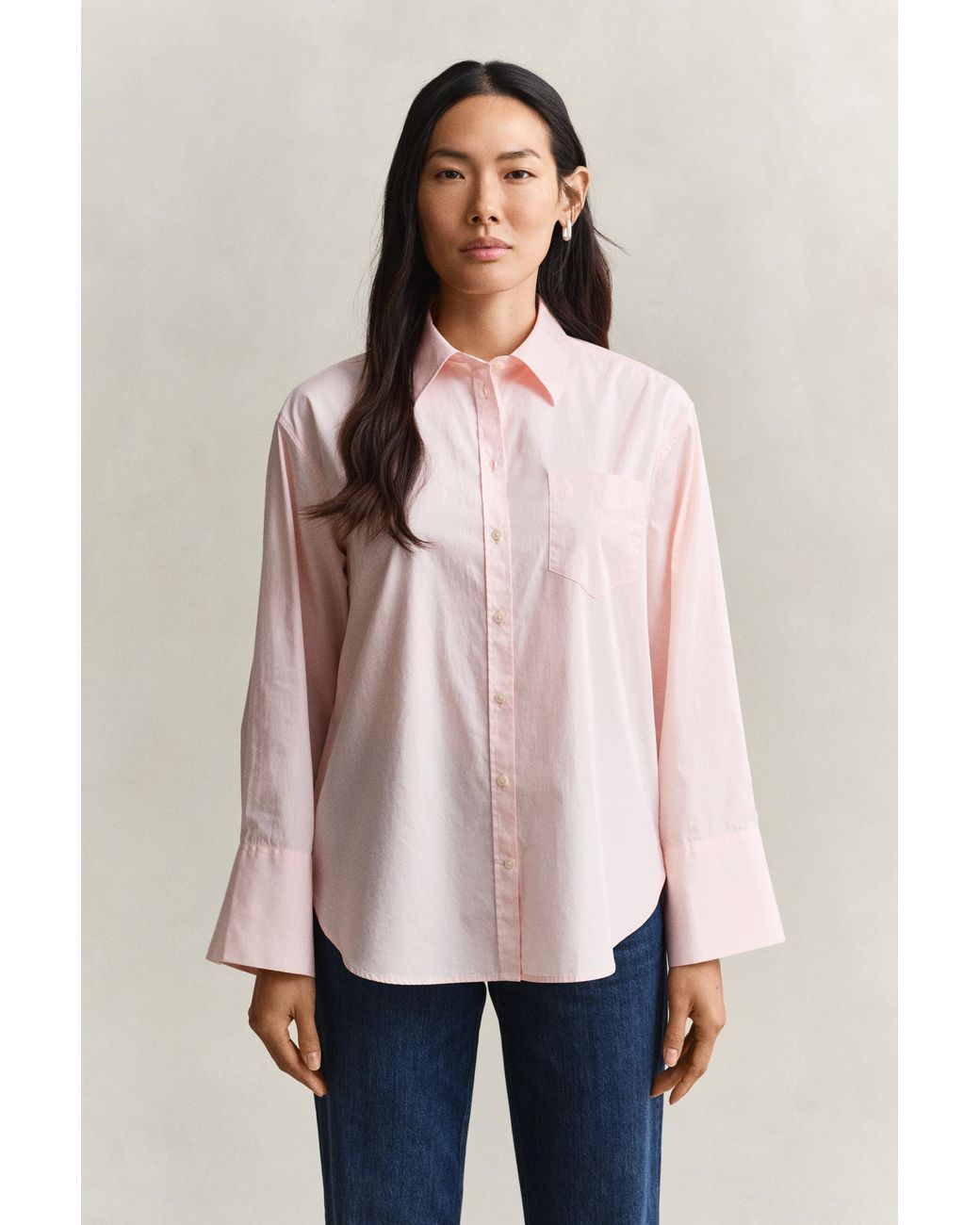 Gant Natural Wide Sleeve Classic Poplin Shirt