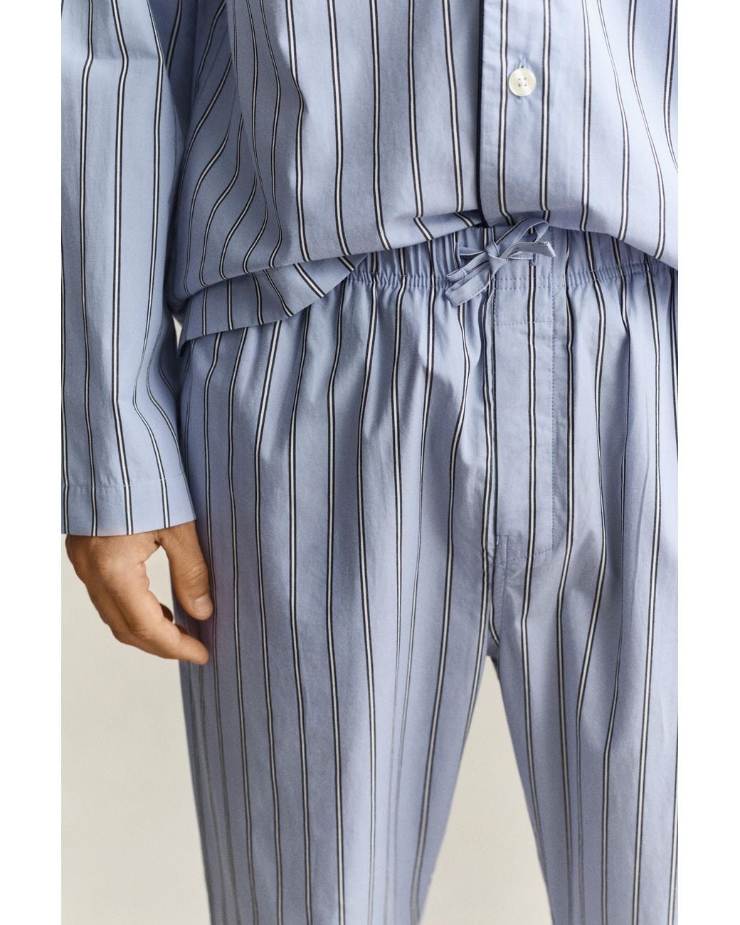 Gant Blue Striped Poplin Pajama Set for men