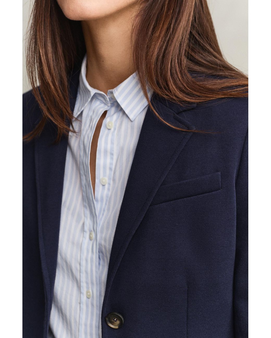 Gant Blue Slim Fit Piqué Blazer